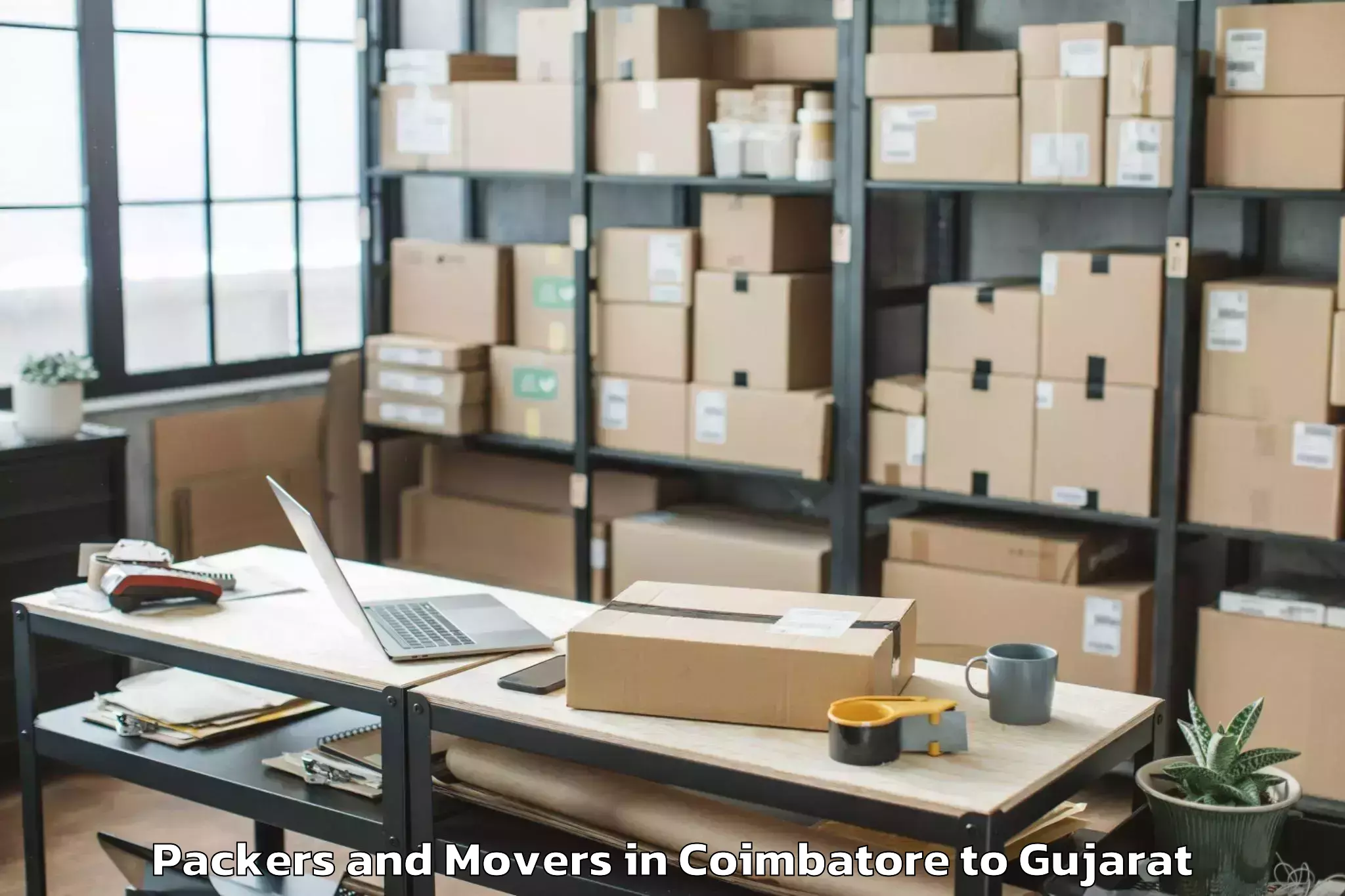 Reliable Coimbatore to Indus University Ahmedabad Packers And Movers